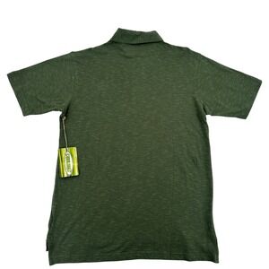 Cariloha Men Sz M Bamboo Slub Polo Shirt Green Lightweight Short Sleeve Pocket